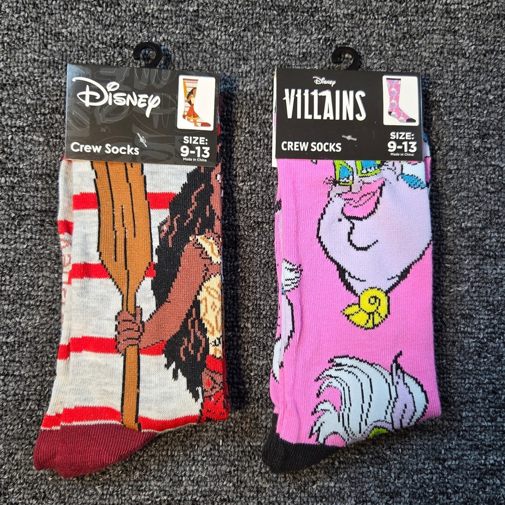 Disney Candy Novelty Sock Unisex 9 13 Moana Ursula Sour Punch Hot Tamales Bundle